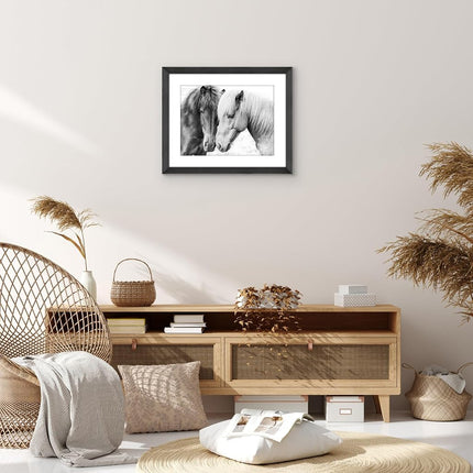 Americanflat 16x20 Poster Frame - Black Engineered Wood with Polished Plexiglass - Matted to 12x16 Photo Size - Hudson Collection - Wide Picture Frame for Wall Display - Black