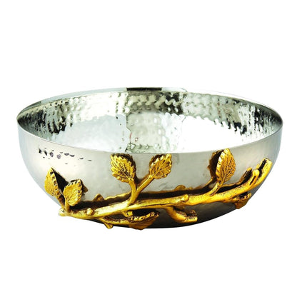 Elegance Golden Vine Hammered Stainless Steel Sala