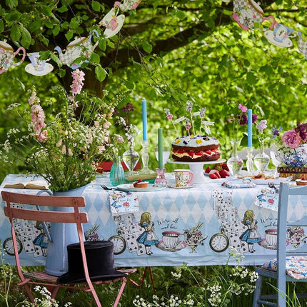 Talking Tables Reusable Alice in Wonderland Double-Sided Party Garland Paper Bunting Afternoon Tea Party Decorations Mad Hatter Room Decor, Birthday, Baby & Bridal Shower, Wedding Decorations, 3m