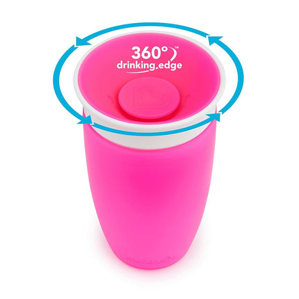 Munchkin® Miracle® 360 Spill Proof Sippy Cups, 24 and 10 Ounce, 2 Pack, Pink – Toddler and Adult Set