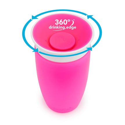 Munchkin® Miracle® 360 Tazas Antiderrame para Sorbos, 24 y 10 Onzas, Paquete de 2, Rosado – Juego para Niño Pequeño y Adulto
