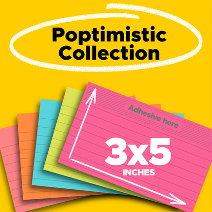 Blocs-notes Post-it 6555PK Originaux Couleurs Capetown, 7,6 x 12,7 cm, 100 feuilles (Paquet de 5)