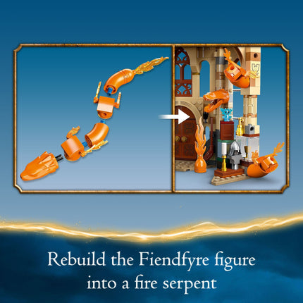 LEGO Harry Potter Poudlard : La Salle sur Demande 76413, Château Jouet avec Figurine de Serpent de Feu Transformable, Set de Construction Modulaire les Reliques de la Mort, Gris