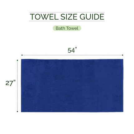 Elegant Comfort Three Line Popcorn Towel Set for Bathroom 27 x 54 inches, Premium Hotel Quality 2-Pack Bath Towels, 100% Turkish Cotton, Soft and Durable, Quick Dry and Highly Absorbent, Cobalt Blue