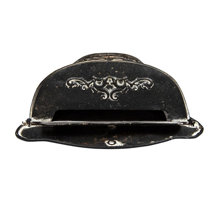 Creative Co-Op Black Embossed Tin Post Letter Box
