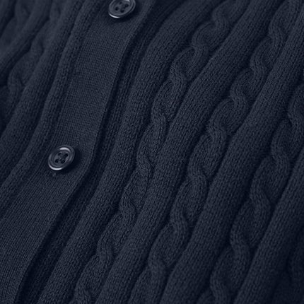 Gymboree Girls and Toddler Long Sleeve Cable Knit Cardigan Sweater, Navy Slate, 4T