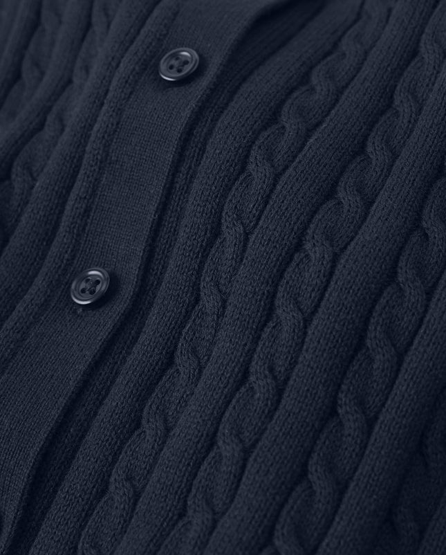 Gilet en maille torsadée à manches longues Gymboree pour filles et tout-petits, coloris ardoise marine, taille 4T