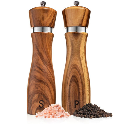 Gennua Kitchen Wooden Salt and Pepper Grinder Set: