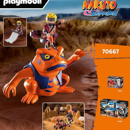 Playmobil 70667 NARUTO SHIPPUDEN Naruto vs. Pain, Exciting battle with crater base plate and giant toad Gamakichi, anime collectors figure, collectable playset suitable for children and fans ages 5+