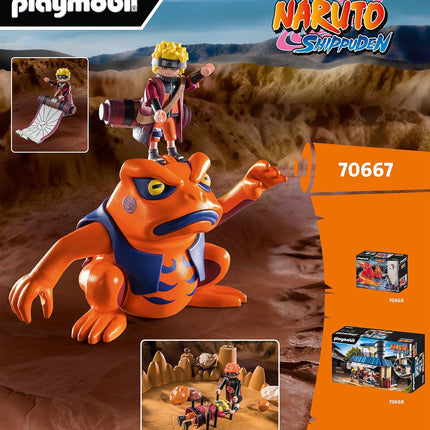 Playmobil 70667 NARUTO SHIPPUDEN Naruto vs. Pain, Exciting battle with crater base plate and giant toad Gamakichi, anime collectors figure, collectable playset suitable for children and fans ages 5+