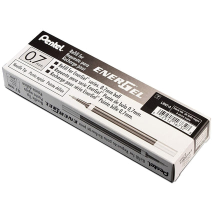 Pentel Refill Ink for EnerGel 0.7mm Needle Tip Liquid Gel Pen, Pack of 12, Black Ink (LRN7-A-12)