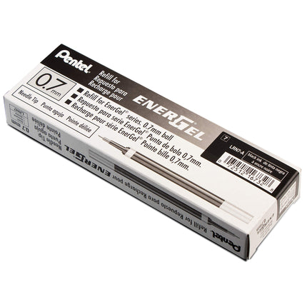 Pentel Refill Ink for EnerGel 0.7mm Needle Tip Liquid Gel Pen, Pack of 12, Black Ink (LRN7-A-12)