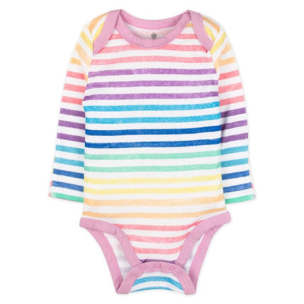 HonestBaby Boys and Girls 5-Pack Organic Cotton Long Sleeve Bodysuits - pink - 12 Months
