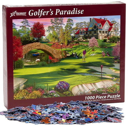 Vermont Christmas Company Golfer's Paradise Jigsaw Puzzle 1000 Piece