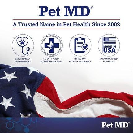 Pet MD Ear Finger Wipes for Dogs - with Eucalyptus and Aloe Vera for Dogs - Alcohol-Free Pet Ear Cleaning Finger Wipes & Puppy Ear Cleaner - Dog Hygiene Products and Supplies - 50ct