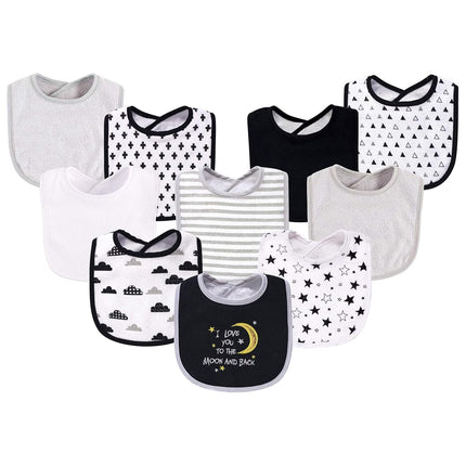 Hudson Baby Unisex Baby Cotton and Polyester Bibs,