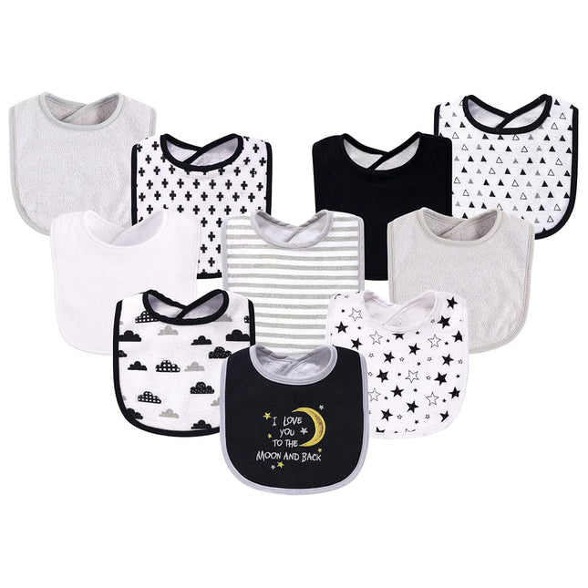 Hudson Baby Unisex Baby Cotton and Polyester Bibs,