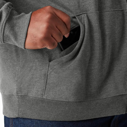 Dickies Men's Full Zip Fleece Hoodie Jacket, Dark Heather, XL