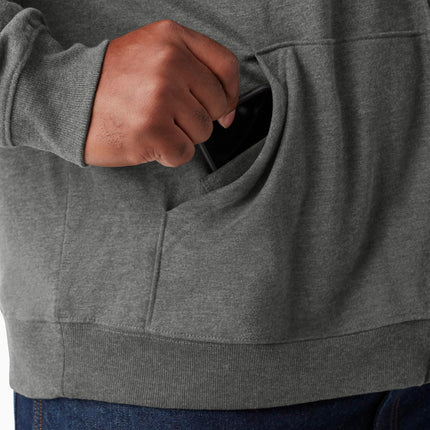 Dickies Men's Full Zip Fleece Hoodie Jacket, Dark Heather, XXL Plus Tall