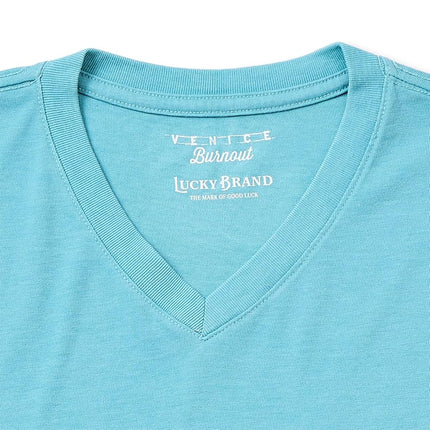 Lucky Brand Men's Venice Burnout V-neck Tee T Shirt, Delphinium Blue, L UK