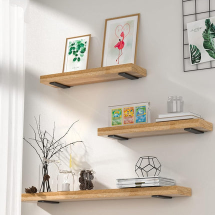 Heavy Duty Shelf Brackets 6 Inch (1/5") Thick, 6 Pack Floating Hidden Brackets, Rustic Industrial with Modern Iron Finish