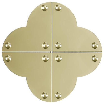 Dritz Home 44793-35 Campaign Hardware Large Smooth Quatrefoil Corner, Brass (3-Pack)