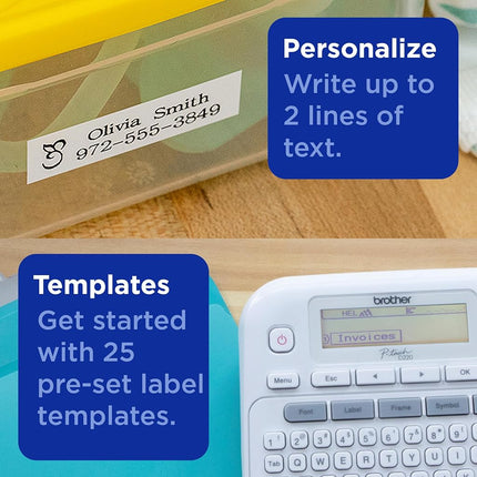 BROTHER P-Touch PTD220 Home/Office Everyday Label Maker | Prints TZe Label Tapes up to ~1/2 inch