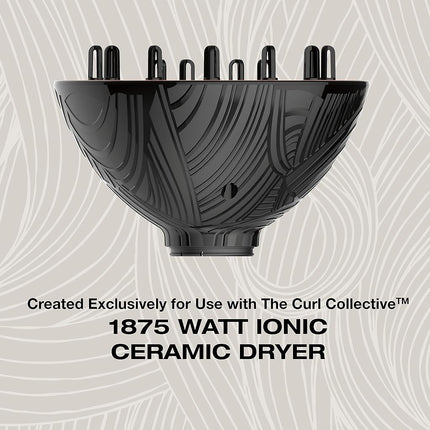 Conair The Curl Collective Coily Hair Diffuser, Works Exclusively with The Curl Collective Hair Dryer (sold separately)
