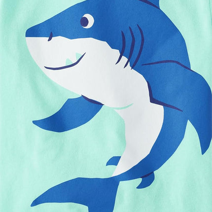 The Children's Place Boys' and Toddler 4-Pack Short Sleeve Graphic T-Shirt, Shark/Gator/Giraffe/Tiger, 2T