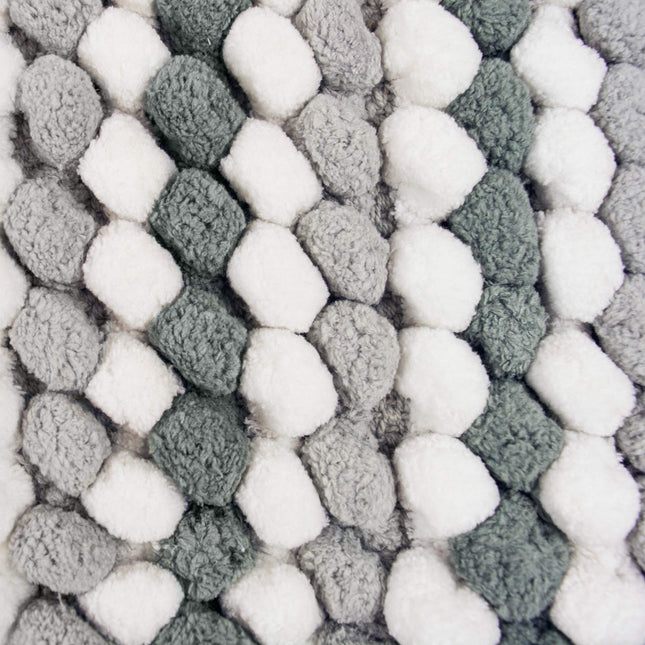 DII Ultra Soft Plush Spa Microfiber Shag Chenille Bath Mat Place in Front of Shower, Vanity, Bath Tub, Sink, and Toilet, 17 x 24 - Gray Stripe