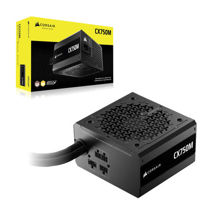Corsair CX750M (2025) Semi Modular ATX 3.1 PCIe 5.1 Low-Noise 750W Power Supply with 12V-2x6 Cable � Cybenetics Bronze Efficiency, LLC Topology, 105�C Capacitors � Black