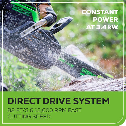 Greenworks Commercial 82CS34-4DP 82V 20" Brushless Cordless Chainsaw Kit