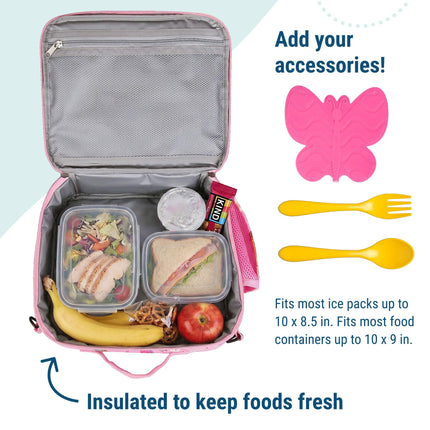 Wildkin Kids ECO rPET Insulated Lunch Box – Keeps Food Hot or Cold, Easy-Clean Lining, Mesh Pockets & BPA-Free – Boys & Girls, Ideal for School, Travel & Daycare – Horses