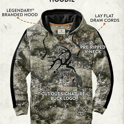 Legendary Whitetails Men's Camo Outfitter Hoodie, Mossy Oak Coyote, L Tall