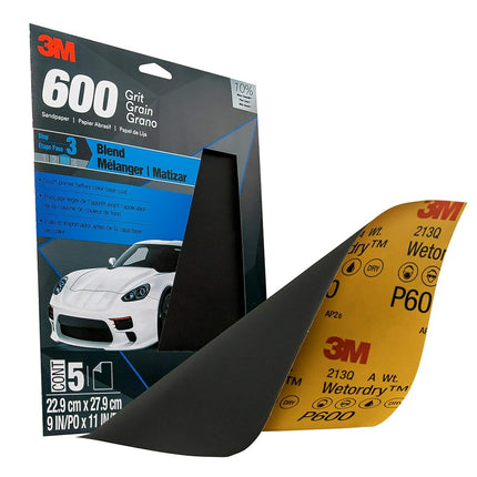 3M 32036 Imperial Wetordry 9x11-Inch P600 Grit Sheet, Pack of 5