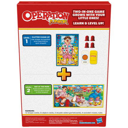 Juego de mesa Operación Junior de Hasbro Gaming | Juego de Operación para niños pequeños | Edad: 3 años en adelante | De 2 a 4 jugadores | Juegos preescolares | Juegos divertidos para preescolares