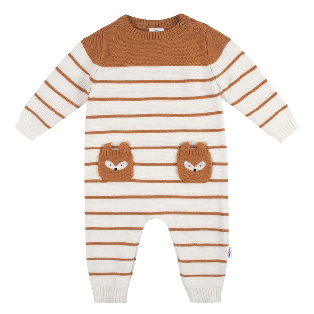 Gerber Baby-Boys Sweater Knit Romper Jumpsuit, Bro