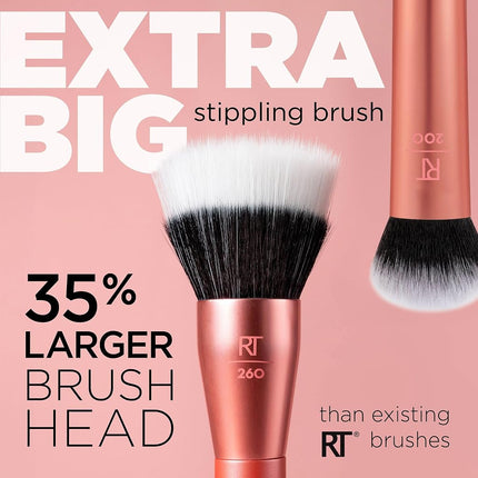 Real Techniques Extra Large Dotting Brush, Large Makeup Brush for Liquid and Cream Foundation, BB/CC Cream, Skin Tinting, XL Oversized Brush, Cruelty Free, Bristles