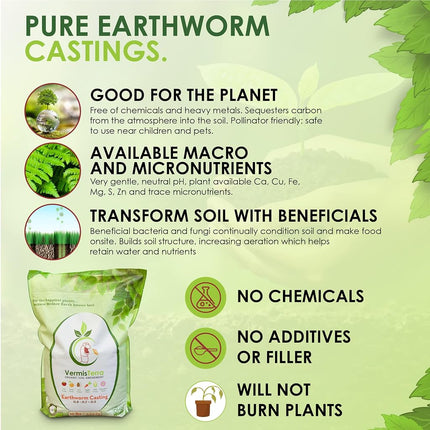 VermisTerra Humus de Lombriz 10 LB Estándar para Plantas - Jardineros - Enmienda de Suelo - Humus - 2.33 Libras