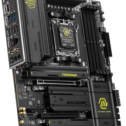 MSI MAG X870 Tomahawk Gaming WiFi Motherboard AMD Ryzen 9000/8000/7000 Series Processors, AM5, DDR5, PCIe 5.0, M.2 Gen5, SATA 6Gb/s, USB 40Gbps, HDMI/DP, Wi-Fi 7, Bluetooth 5.4, 5Gbps LAN,