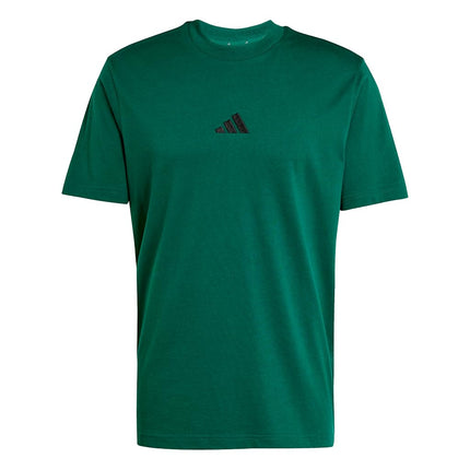 adidas Men's Essentials Small Logo Single Jersey T-Shirt, Collegiate Green/Black, XX-S