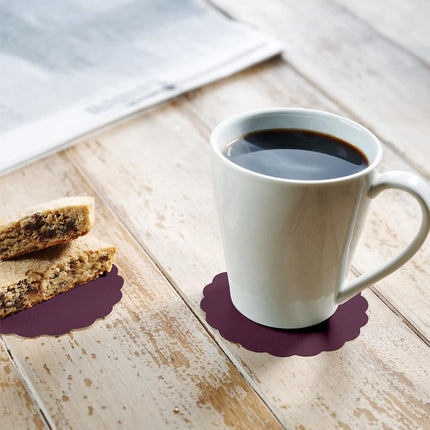 Disposable Plum Paper Coasters for Drinks, 3.5 Inch Round Coasters for Bar, Cocktail, Beverage, Wine Or Event, 500 Pack Bulk