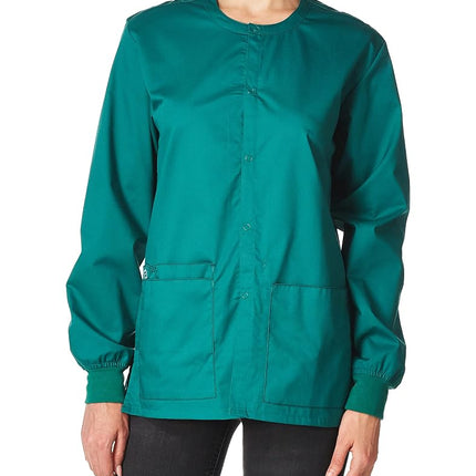 WonderWink Unisex-Adult's Snap Front Jacket, Teal Blue, Large