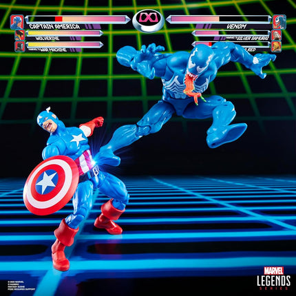 Marvel Legends Series Gamerverse Captain America vs Venom, Retro Video Game -Inspired Collectible 6-Inch Action Figures