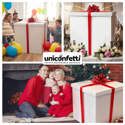 Extra Large Gift Box 28x28x28"—Giant, Jumbo, White Gift Boxes with Lid for Large Gifts, Big Presents for Birthday Surprise, Special Occasions, Unique Celebrations, Not for Heavy-Duty Storage Use