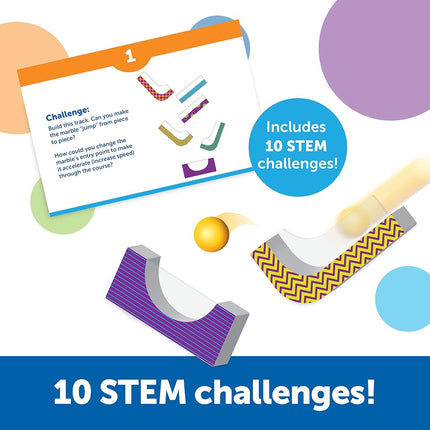 Learning Resources STEM Explorers Marble Runners, STEM Learning Toy, Build a Marble Run for 5 Year Olds, Track Pieces Cling to Walls & Windows, Ages 5+