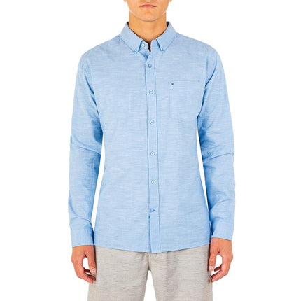 Hurley Men ONE&ONLY WOVEN L/S Woven Tops - Blue Ok