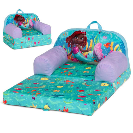 Delta Children - Disney Junior’s Ariel Cozee Buddy Flip-Out Kids Chair, Blue