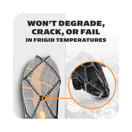 Yaktrax Walk Traction Cleats for Walking on Snow and Ice (1 Pair), X-Small , Black