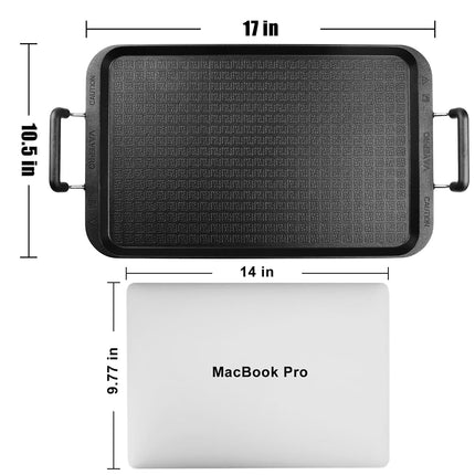Vayepro Stove Top Flat Griddle, 2 Burner Griddle Pan for Glass Stove, Aluminum Pancake Griddle, Non-Stick Top for Gas Grill, Double Burner for Camping/Indoor